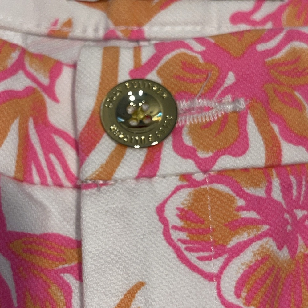 Lilly Pulitzer Buttercup Shorts NWT Size 8 Resort White Lovely Long Stems $74 - Picture 9 of 11